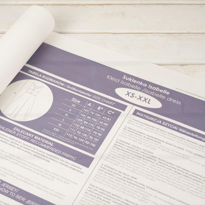 SUKIENKA ISABELLE - WYKRÓJ PAPIEROWY