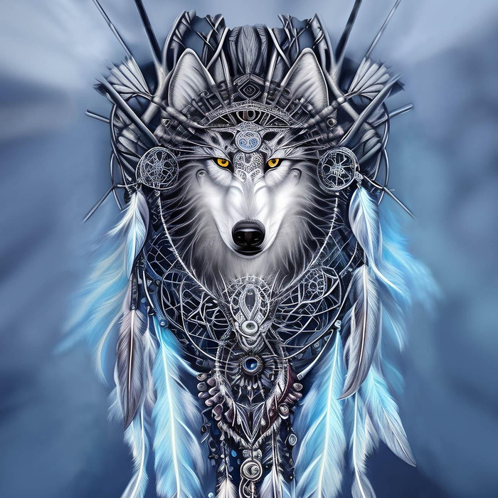 SPIRIT WOLF - Paneel (75cm x 80cm) Lycra 300g