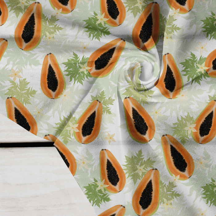 PAPAYA ORANGE & WHITE - Crepe