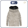 BLUZA DAMSKA (FURIA) NIETOPERZ Z KOMINEM - CĘTKI / beżowy (PANTERY ŚNIEŻNE) -  dzianina pętelkowa  XL