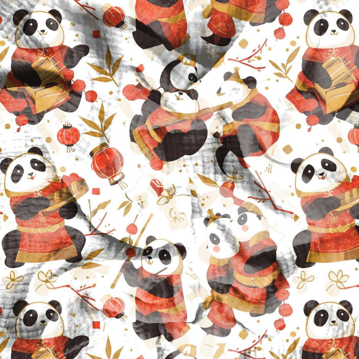 CHINESE PANDAS - Mušelín bavlněný