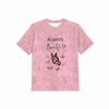 KID’S T-SHIRT -  ALWAYS BEAUTIFUL (GLITTER BUTTERFLIES) / ACID WASH ROSE QUARTZ - Single Jersey (92/98)