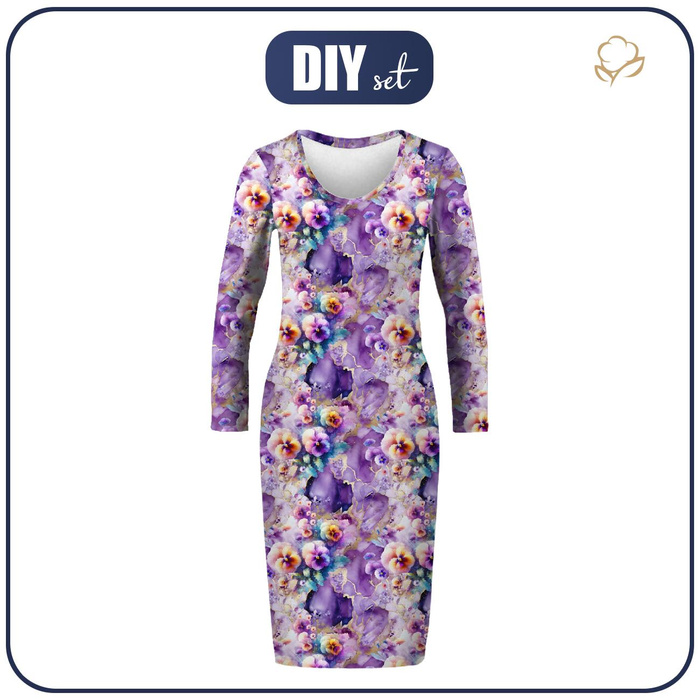 PENCIL DRESS "ALISA" (L) - ALCOHOL PASTEL WZ.4 - sewing set