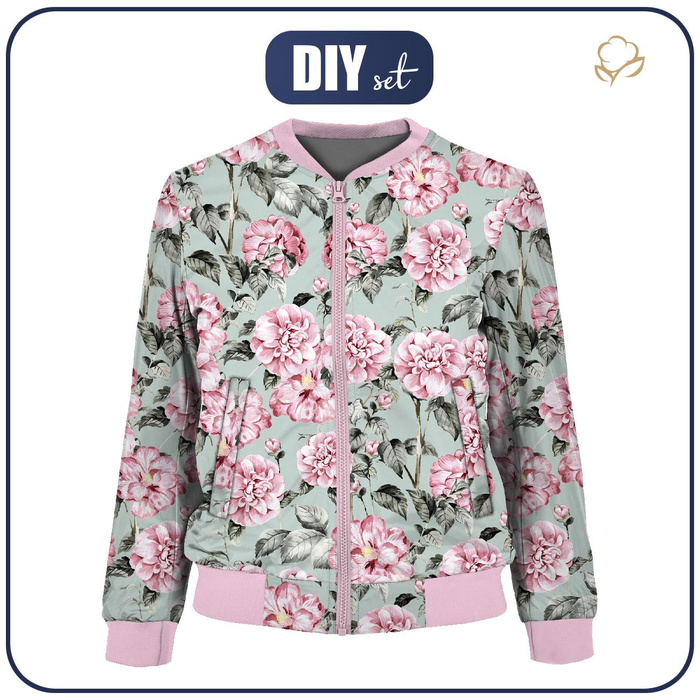 DÁMSKA BOMBER BUNDA (KAMA) - RŮŽOVÉ PIVOŇKY vz. 4 XXL