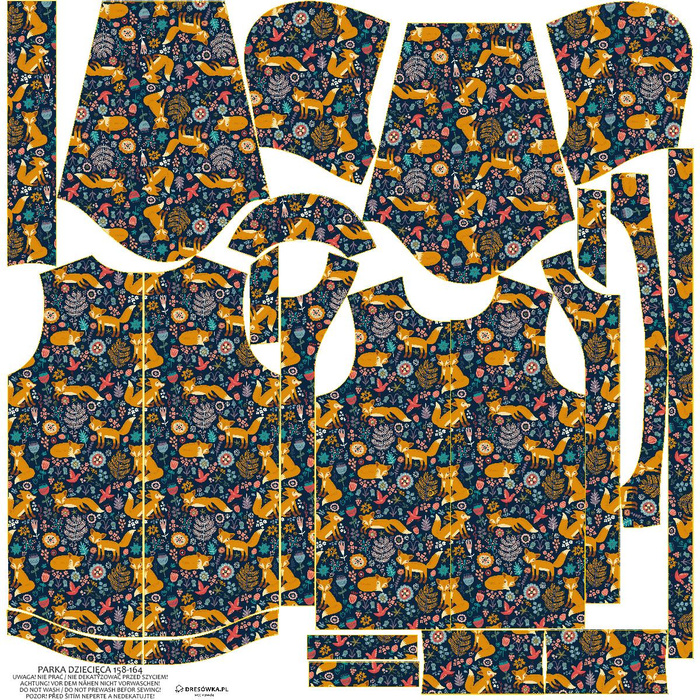 DĚTSKÁ BUNDA PARKA (ARIEL) - LIŠKY V LESE - softshell (122-128)