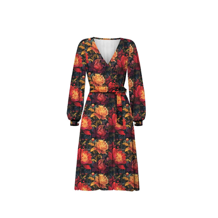 SUKIENKA KOPERTOWA (BIANCA) - VINTAGE CHINESE FLOWERS WZ. 3 - zestaw do uszycia XXL