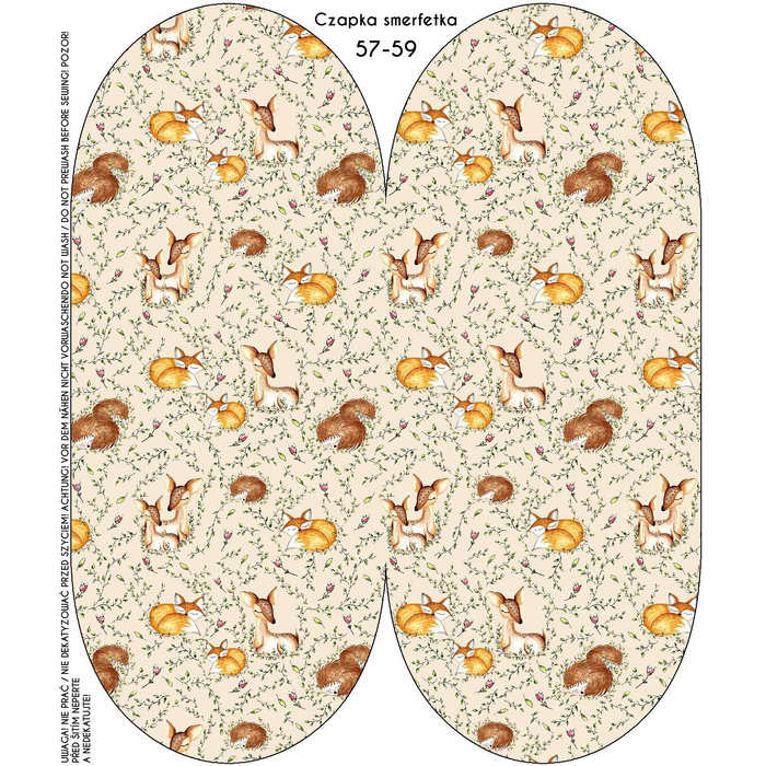 "Beanie" cap - SLEEPING ANIMALS MIX (SLEEPING ANIMALS) / sand  51-53