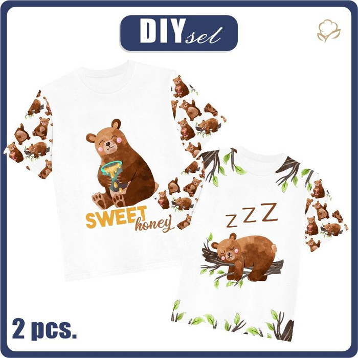 2-PACK - T-SHIRT DZIECIĘCY - MISIE - ZESTAW DO USZYCIA
