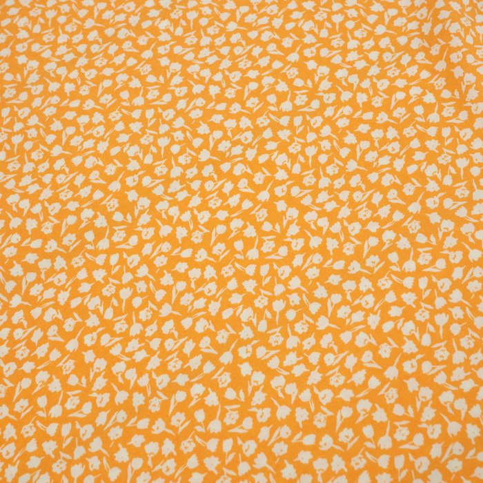 BUNTE BLUMEN / orange - Viskose Webware
