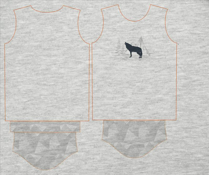 DĚTSKÉ TRIČKO - VLK (ADVENTURE)/ M-01 MELÍR SVĚTLE ŠEDÝ - single jersey