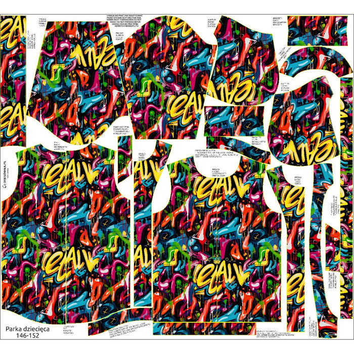 KINDERPARKA (ARIEL) - STREET GRAFFITI wz.7 - Nähset (158/164)