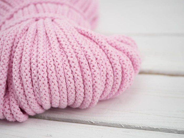 Sznurek bawełniany okrągły 8mm - RÓŻ PUDROWY