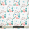 DOLPHINS pat. 2 (MAGICAL OCEAN) / white - Cotton woven fabric