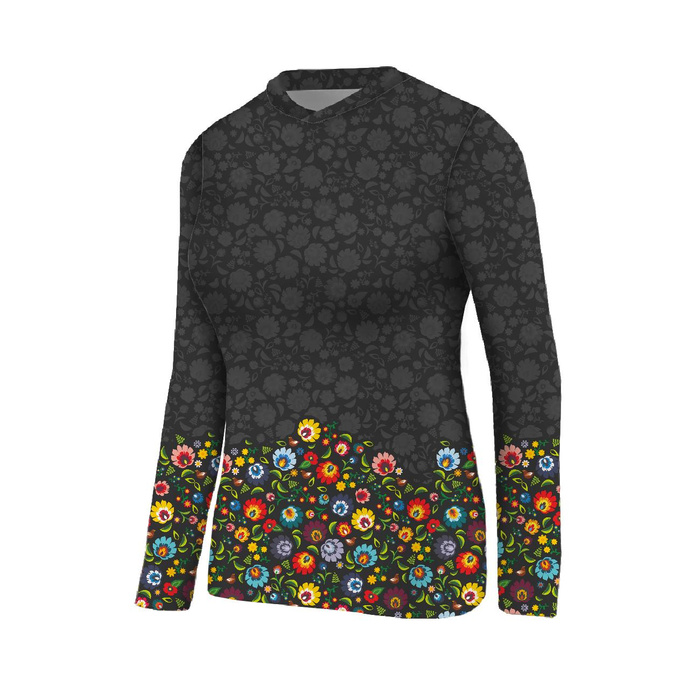 THERMO KOMPLET DAMSKI (JANE) - FOLK ŁOWICKI / czarny - zestaw do uszycia XXXL