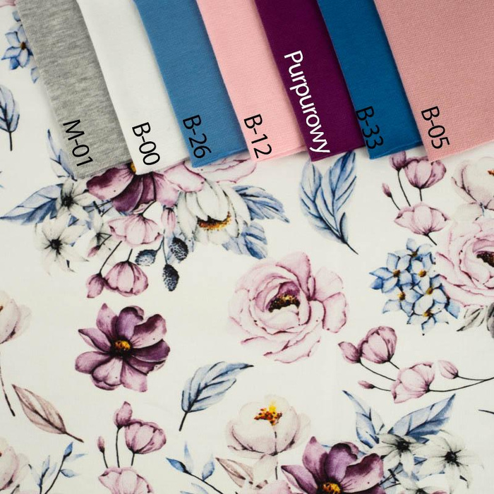 WATERCOLOR BOUQUET Pat. 2 - Viscose jersey