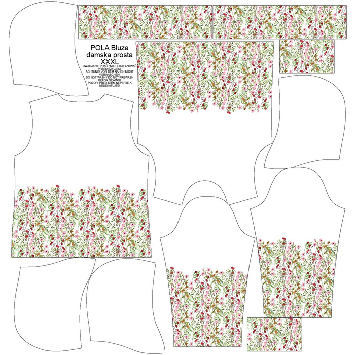 CLASSIC WOMEN’S HOODIE (POLA) - MEADOW PAT. 2 (IN THE MEADOW) - looped knit fabric - L