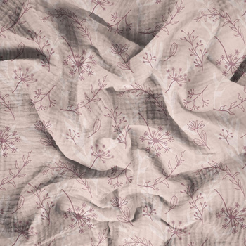 PINK LEAVES PAT. 2 - Cotton muslin