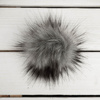 Kunstfell Pompon 9cm - melange  hellgrau
