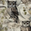 PASTEL BIRDS WZ. 4 (SOWY) - Muślin bawełniany