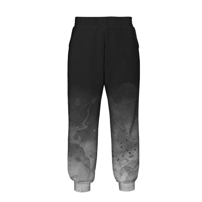 JOGGERY DAMSKIE (NOEMI) - KLEKSY (szary) / czarny - zestaw do uszycia M