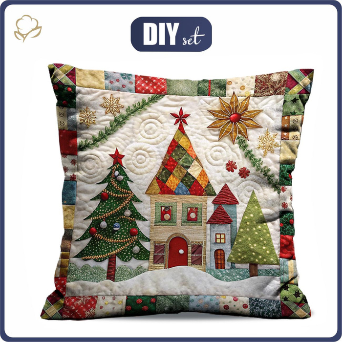 PODUSZKA 45X45 - BATIK 5 - tkanina bawełniana - panel przód + tył