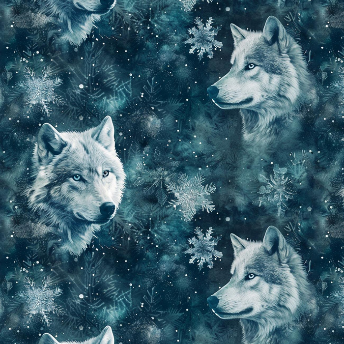 WINTER WOLF VZ. 1 - Woven Fabric for tablecloths