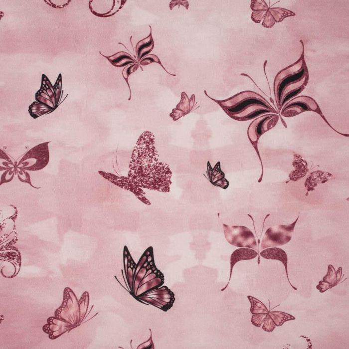 BUTTERFLIES (GLITTER BUTTERFLIES) / CAMOUFLAGE pat. 2 (rose quartz) - softshell
