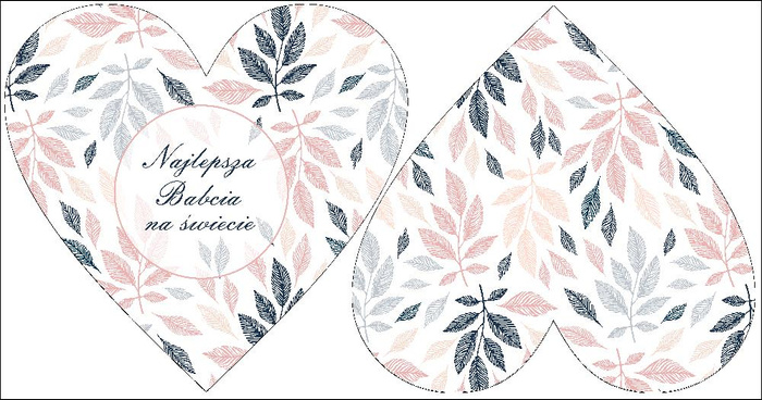 DECORATIVE PILLOW HEART - Die beste Oma der Welt / PASTEL LEAVES