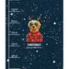 CHRISTMAS DOG PAT. 5 -  PANEL (60cm x 50cm) looped knit fabric with elastane ITY