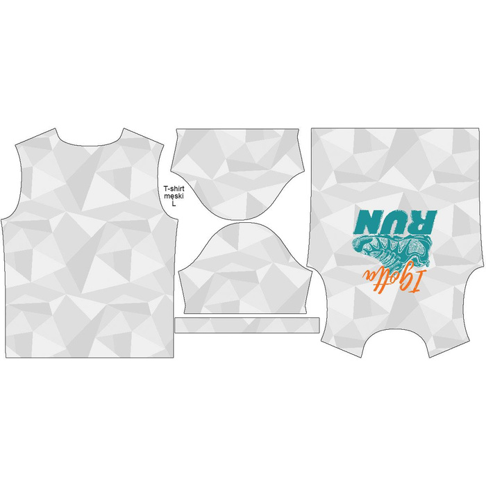 T-SHIRT MĘSKI - I GOTTA RUN / lód - single jersey XL