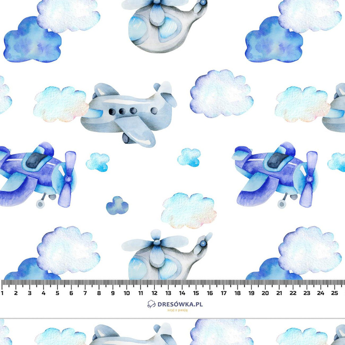 AIR TRAVEL (COLORFUL TRANSPORT) - Cotton woven fabric