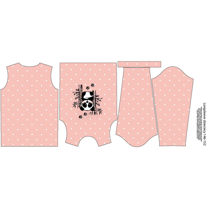 LONGSLEEVE - PANDA (TUPFEN ) / rosa - Single Jersey (110/116)