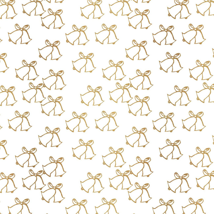 GOLDENE WEIHNACHTSGLOCKEN (WEIßE WEIHNACHTEN) - Baumwoll Webware