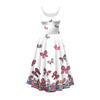 DRESS "ISABELLE" - BUTTERFLIES (pat. 1 pink) / white - sewing set XL