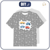 KINDER T-SHIRT- FAHRZEUGE m. 2 / weiß (ADVENTURE BEGINS) - Single Jersey (92/98)