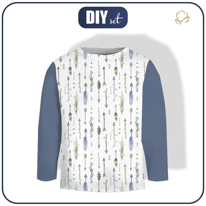 LONGSLEEVE - INDIAN / šipky - single jersey (146/152)