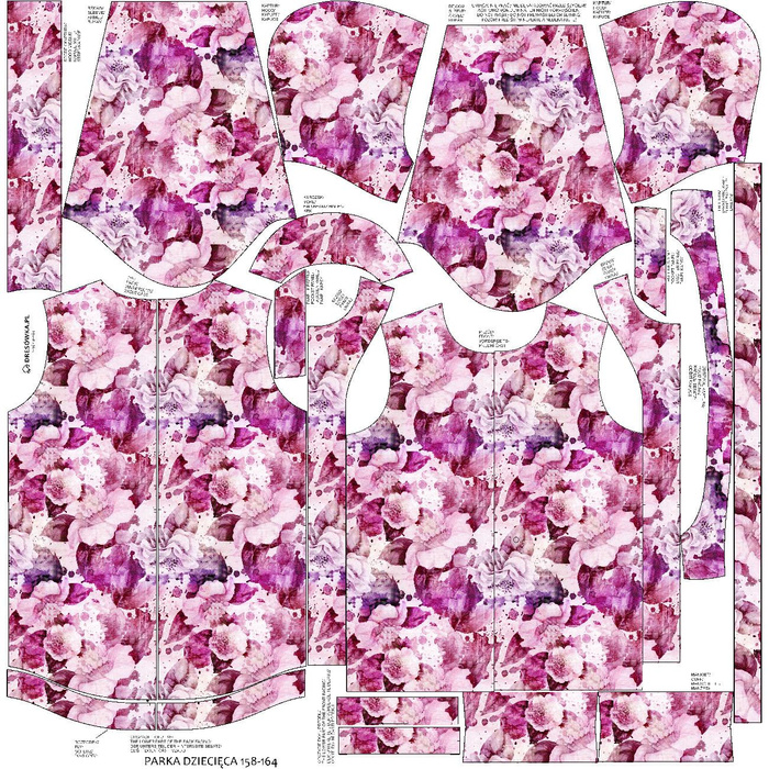 PARKA DZIECIĘCA (ARIEL) - PINK PARADISE WZ. 2 - softshell (98/104)