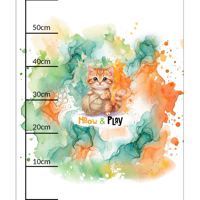 CUTE CAT - panel (60cm x 50cm)   Baumwoll Webware