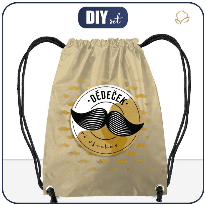 Sada batoh-pytel - DĚDEČEK VÍ VŠECHNO / knír