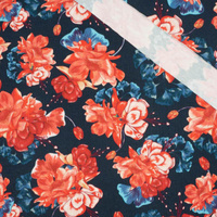 RED PEONIES (RED GARDEN) - single jersey