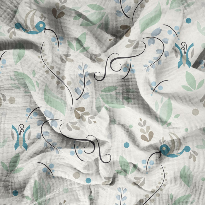 HUMMINGBIRDS  - Cotton muslin