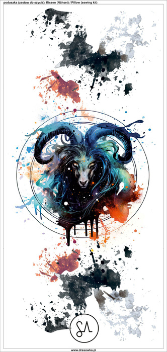 KISSEN 45x45 - CAPRICORN - Velours - Nähset