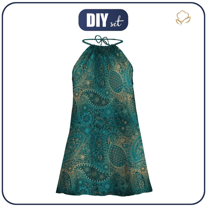 ŠATY "DALIA" MINI - MEHNDI 2.0 - Sada šití XXL-XXXL