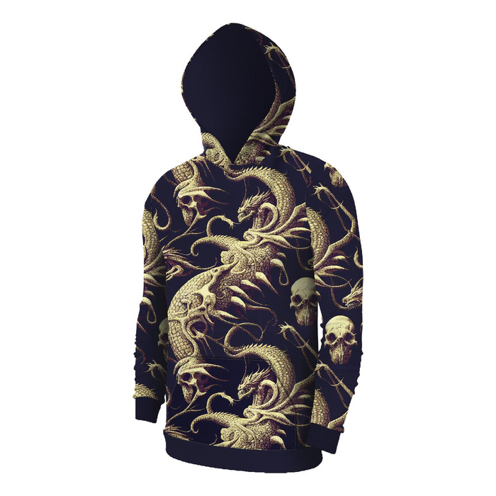 MĘSKA BLUZA Z KAPTUREM (COLORADO) - DRAGON SKULLS - zestaw do uszycia M