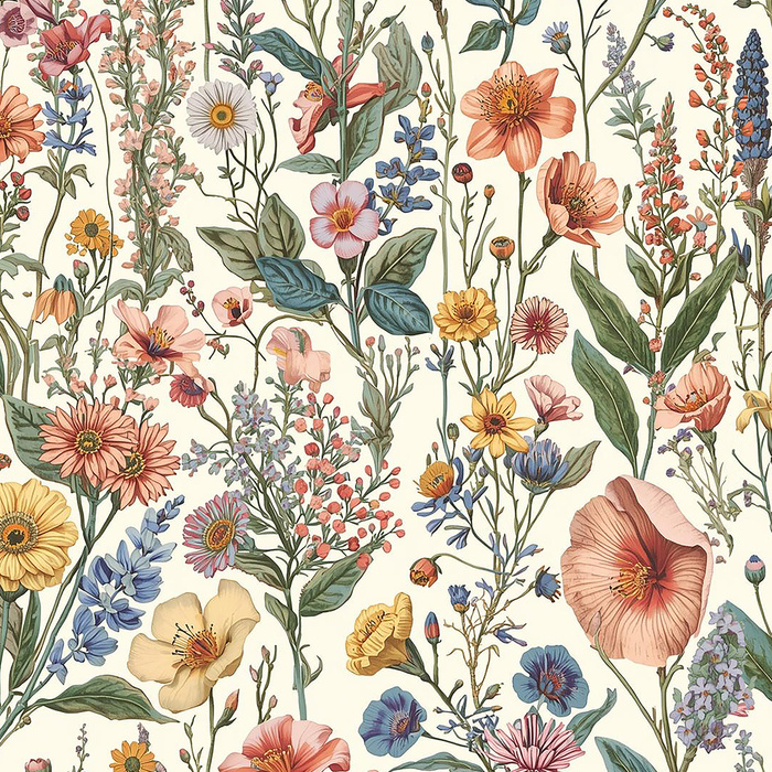 PASTEL FLOWERS WZ. 34 - tkanina wodoodporna
