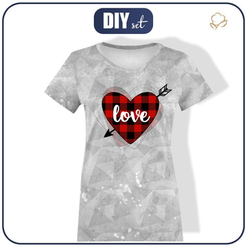 DAMEN T-SHIRT - HERZ LOVE / Pfeil (BE MY VALENTINE) / EIS - Single Jersey M
