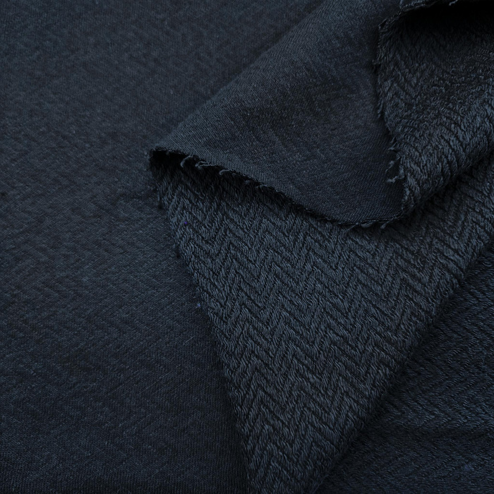 50cm Reversible herringbone French terry - ANTHRACITE/ MR 78 (P290j)