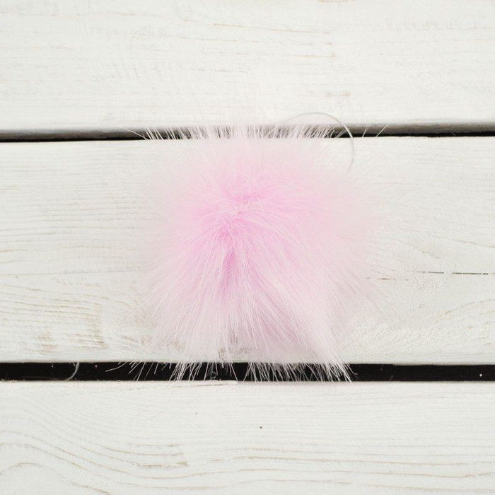 Kunstfell Pompon 9 cm - gedämpftes rosa