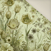 PASTEL FLOWERS WZ. 30 / lime cream - Upholstery velour
