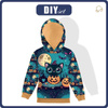 DZIECIĘCA BLUZA Z KAPTUREM (ALEX) - HALLOWEEN CAT MOON - zestaw do uszycia (86/92)